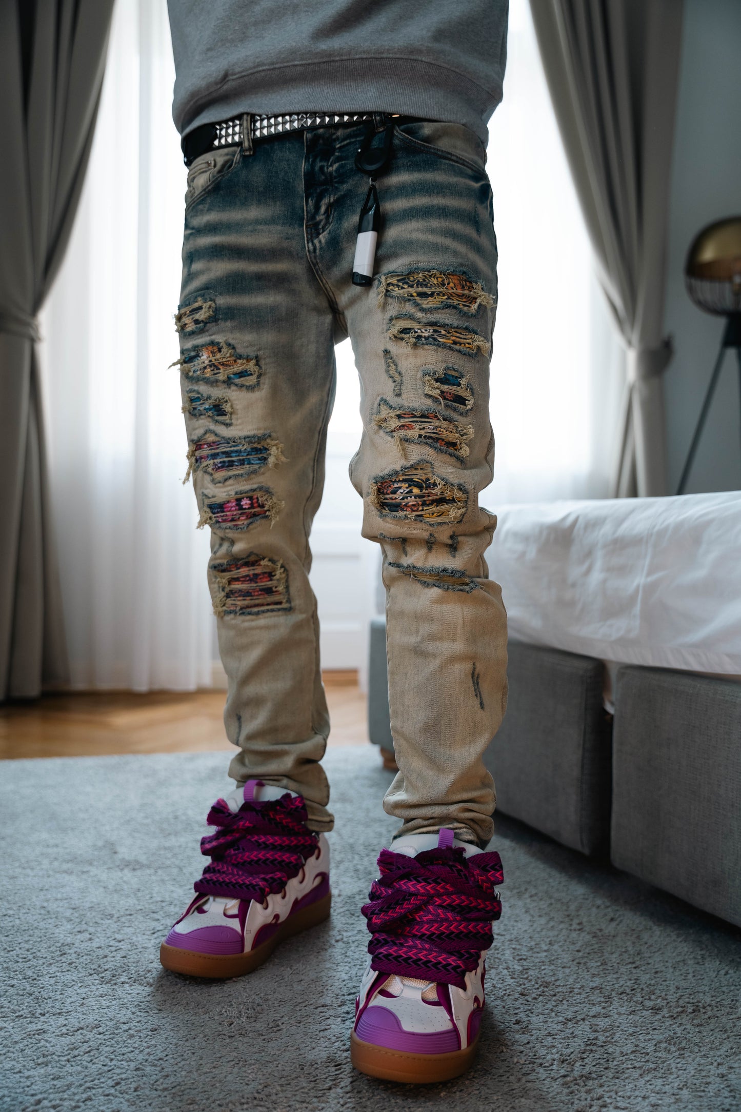 Blue Multicolor Denim